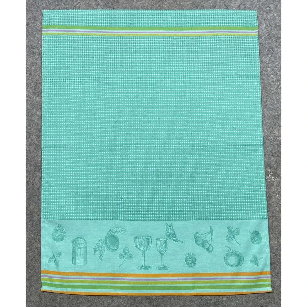 Le Jacquard Francais Primrose Bordier Kitchen Tea Dish Towel Green Blue